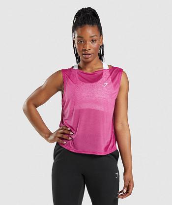 Camiseta Tirantes Gymshark Entrenamiento Oversized Mujer Rosas | CO 2395KOR